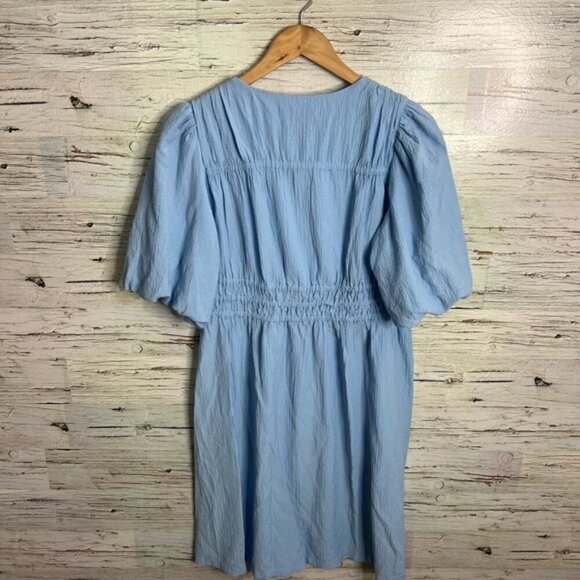 Calvin Klein blue dress balloon sleeves size 8 - Picture 6 of 6